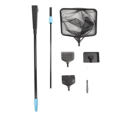 Imagem de Ferramenta de limpeza do aquário Kit de peixe Kit de limpeza de tanques de peixes Tonel de limpeza de aquário de aquário 4 em 1 plástico punho comprido raspador de vidro de tanque