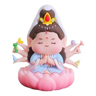 Imagem de Bothyi Estatueta imortal chinesa, ornamento de carro, presentes, estátua de mesa de resina, escultura decorativa para estante, quarto, loja, café, escritório, Style D