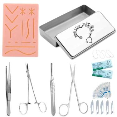 Imagem de Kit Tesoura Iris Pele Artificial Pinça - Love Saude, ESTOJO MEDICINA -