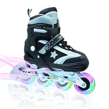 Imagem de Patins em linha para meninas e meninos, patins ajustáveis de 4 tamanhos para crianças com rodas totalmente iluminadas e jovens de 5 a 8 anos, patins para iniciantes para adolescentes