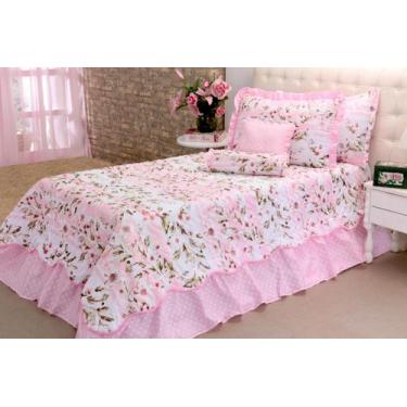 Imagem de Kit 3 Pçs Cobre Leito Colcha Solteiro Belize com Babados - DECCORALLE,