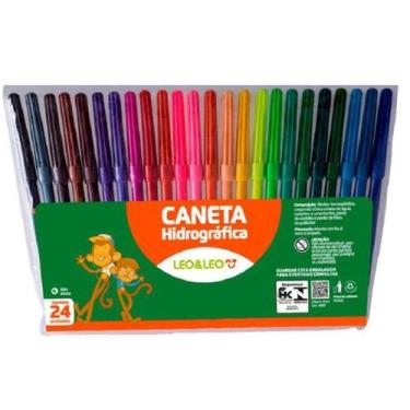 Imagem de Caneta Hidrografica Estojo Leo & Leo 24 Cores Escolar