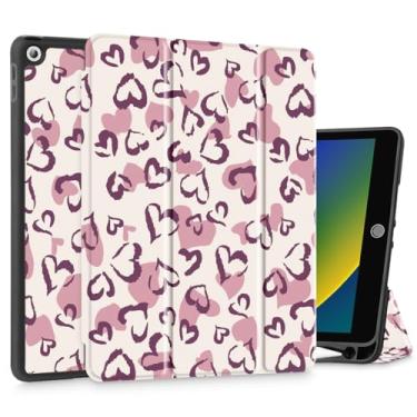 Imagem de Mektron Capa impressa projetada para iPad de 10,2 polegadas 9ª geração (2021)/8ª geração (2020)/7ª geração (2019) com suporte para lápis, capa protetora fina com parte traseira de TPU macio para iPad