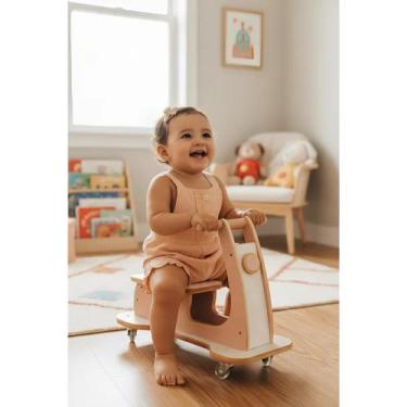 Imagem de Brinquedo Motoca Lambreta Madeira Mdf Lambreta Menina Infantil Andador
