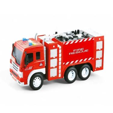 Imagem de Carrinho De Fricção Bombeiro Miniatura City Rescue Som Luz
