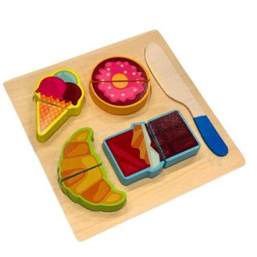 Imagem de Brinquedo Infantil Doces de Madeira Educativo para Cortar - Toy Mix