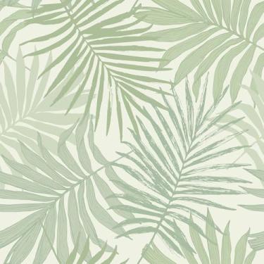 Imagem de VEELIKE Papel de parede tropical verde Peel and Stick Boho folha de palmeira papel de parede para quarto banheiro paredes 17,7" x 354'' autoadesivo papel de contato tropical folha verde papel de