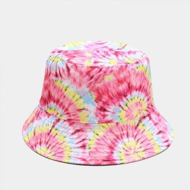 Imagem de Chapéu de sol de balde estampado reversível, boné de pescador ao ar li