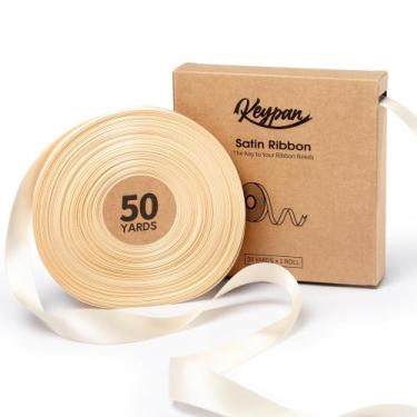 Imagem de Teclado de fita decorativa de 2,2 cm x 46 m em creme acetinado - Keypa