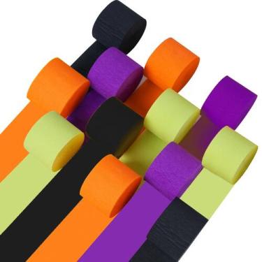 Imagem de Flâmulas de papel crepom de Halloween 12 rolos e 4 cores Oun Nana