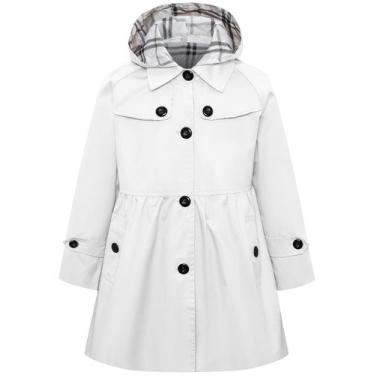 Imagem de Casaco impermeável Betusline Girl Windbreaker branco 3-4T