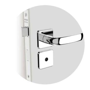 Imagem de Fechadura Banheiro Reta 40x53 Icaroway Cromado Soprano - SOPRANO METAI