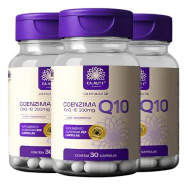 Imagem de Coenzima Q10 200mg Ca.nuts | Ubiquinona COQ10 Premium Ultra concentrado (3 Potes - 90 Cápsulas)