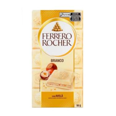 Imagem de Chocolate Branco FerreroRocher Weiss Barra Com Avelãs 90g