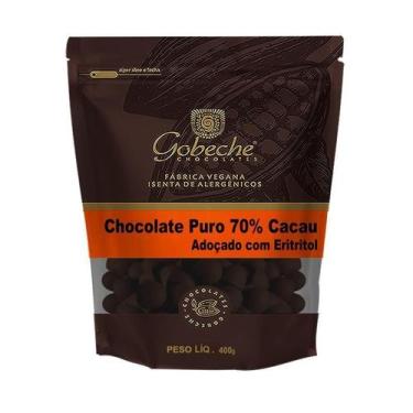 Imagem de Gotas Chocolate Puro 70% Cacau Gobeche - Adoçado com Eritritol - 400g 