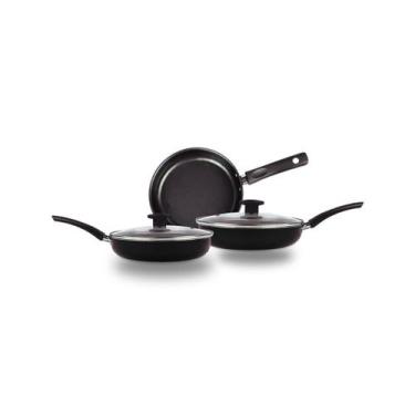 Imagem de Conjunto Frigideiras 3 Peças Antiaderentes com Tampa. - ARS ALUMÍNIOS,