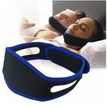 Imagem de Zband Faixa Anti Ronco em Neoprene, Ajustável 60-70cm, Queixeira para Apneia do Sono, com Aberturas para Orelhas