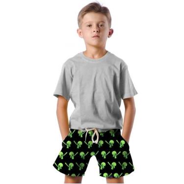 Imagem de Shorts Infantil Bermuda Calção Praia Verão Aliem Dab Style 330 - SMOKE