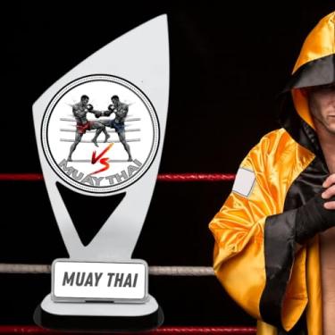 Imagem de Troféu Para Muay Thai Em Acrílico Para Premiação luta artes marciais Kit 3 Peças