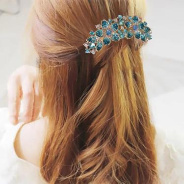 Imagem de 1 acessório de grampo de cabelo feminino com strass incrustado com flor, também é perfeito para presente de Dia das Mães para a mamãe