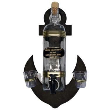 Imagem de Suporte para copos de vinho em estilo rústico Rodas Rum Bar decoração Churrasqueira Para servir bebidas Cozinha(Âncora)