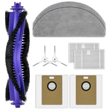 Imagem de (Pacote com 9) Peças de reposição Freo S compatíveis com Narwal Freo S Tapo RV30 Max Plus Robot Aspirador, 1 escova de rolo, 2 escovas laterais, 2 filtros HEPA, 2 sacos de poeira, 2 almofadas de