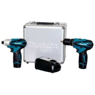 Imagem de Kit Parafusadeira Impacto + Furadeira Parafusadeira 12v Lct204 Com Maleta - Makita
