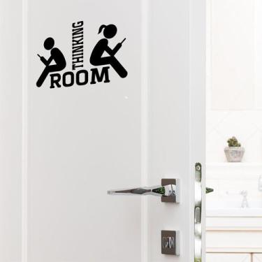 Imagem de Adesivos de parede de banheiro Papel de parede de porta de banheiro Th