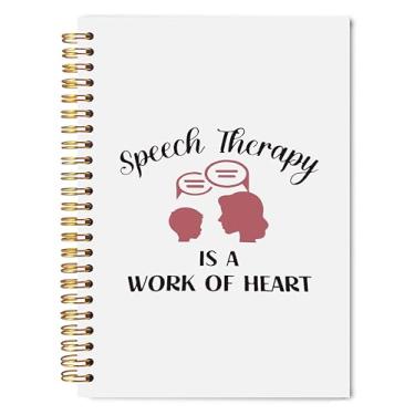 Imagem de Welshower Caderno de terapia da fala, 14 x 20 cm, presentes para fonoaudiólogos, cadernos de diário de saúde mental para anotações, caderno espiral de capa dura
