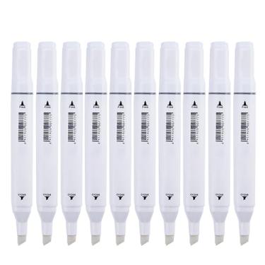 Imagem de Liulich 10 marcadores de álcool série de cores puras, conjunto de marcadores de cor sólida de ponta dupla para adultos iniciantes desenho esboço (liquidificador incolor)