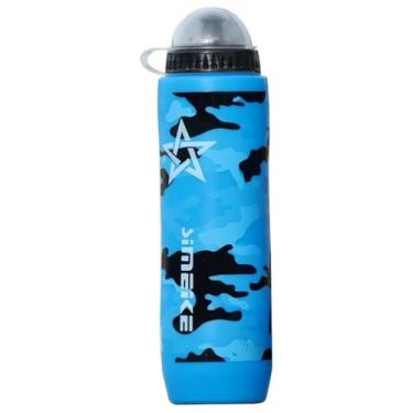 Imagem de Garrafa de água para bicicleta, copo para esportes ao ar livre, mountain bike, acampamento, com capa de poeira, equipamento de ciclismo, garrafa esportiva (camuflagem)