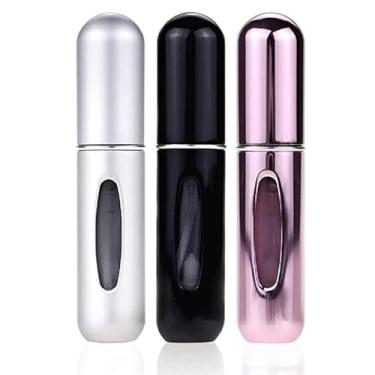 Imagem de ** Kit 3 Mini Frascos Portáteis Recarregáveis de Perfume – Atomizador Spray de Bolsa Reutilizável, Compacto e Elegante, Cores Sortidas, Ideal para Viagens**