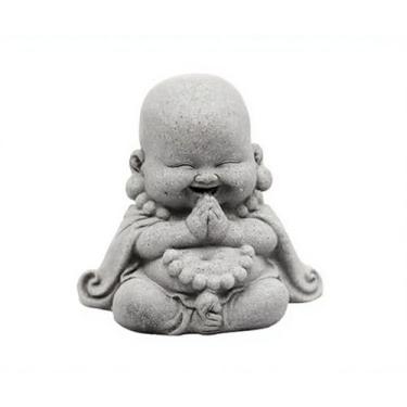 Imagem de Chiorgone Estátua Feng Shui de Buda Rindo Rezando – Decoração Zen de Arenito para Casa, Escritório e Aquário – Presente de Prosperidade e Felicidade