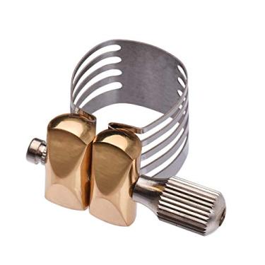 Imagem de Matybobe Ligadura de saxofone de ajuste de parafuso único Ligadura de saxofone compacta durável para saxofone soprano