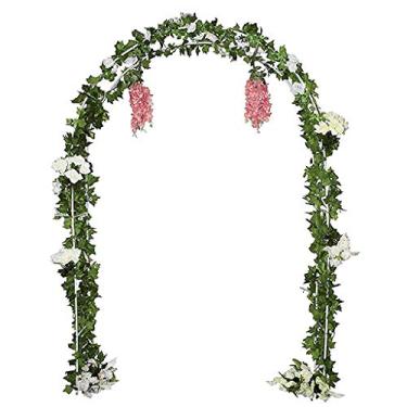 Imagem de Balão redondo, jardim ES metal forte para plantas trepadeiras de rosas, suporte de decoração de casamento de 2,5 m x 2,2 m, mandril para decoração de festa de jardim interno e externo