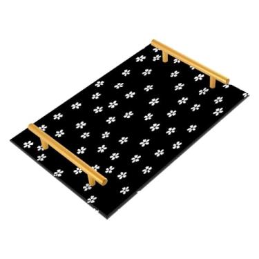 Imagem de Wassud Bandejas de acrílico de flores simples para banheiro, joias de perfume, alça de maquiagem, cômoda, quarto, cozinha, bancada, mesa, 30 x 20 cm