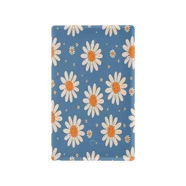 Imagem de CEBUGI Placa de cobertura para interruptor de luz, margaridas pequenas, capas de tomada duplex, capa de placa de parede inquebrável, tamanho padrão 11 x 6 cm