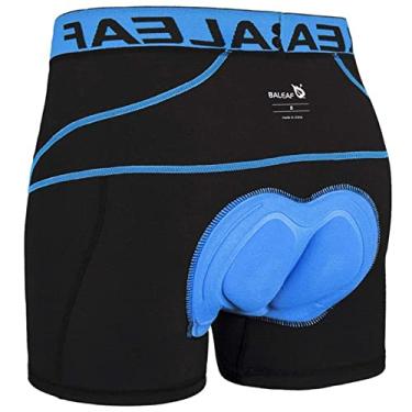 Imagem de (Large, Blue) - Baleaf Men's 3D Padded Bike Bicycle MTB Cycling Underwear Shorts