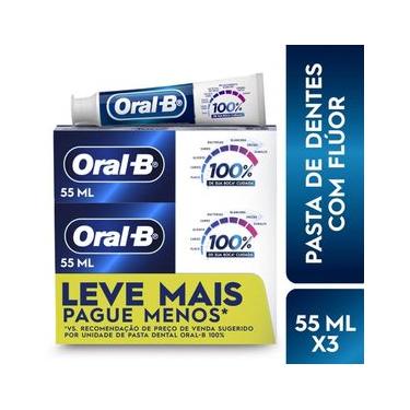 Imagem de Creme Dental Oral-B 100% com 3un 70g