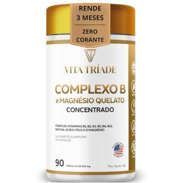 Imagem de Complexo B Ultra Vita Tríade – Vitaminas B1, B2, B3, B5, B6, B9, B12, Biotina e Magnésio Quelato – 90 Cápsulas Rende 3 meses