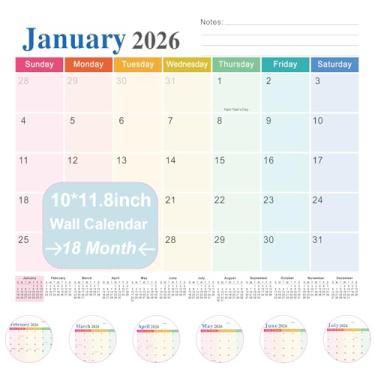 Imagem de Calendário magnético 2026-2027 para geladeira, 18 meses de janeiro de 2026 a junho de 2027, 30 x 25 cm (designs coloridos)