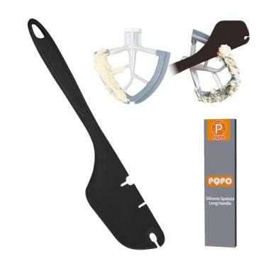 Imagem de Espátula de silicone de 30,5 cm, batedeira, raspador, compatível com acessórios de batedeira KitchenAid, funciona em batedores planos, batedores e ganchos de massa (preto)