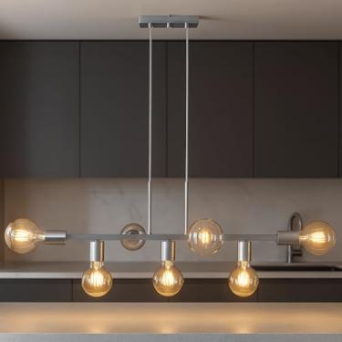 Imagem de Pendente Rubis 7 Lâmpadas 68cm Industrial (Prata)