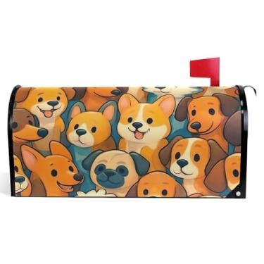 Imagem de Capas de caixa de correio magnéticas decorativas fofas cão animal vinil caixa de correio envoltório verão caixa de correio moderna decoração de jardim tamanho padrão 52,6 x 45,8 cm