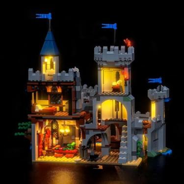 Imagem de BrickBling Luz LED compatível com Lego Creator 3 em 1, castelo medieval do cavaleiro do cavalo 31168 - kit de luz, sem modelo incluído (versão RC Light)