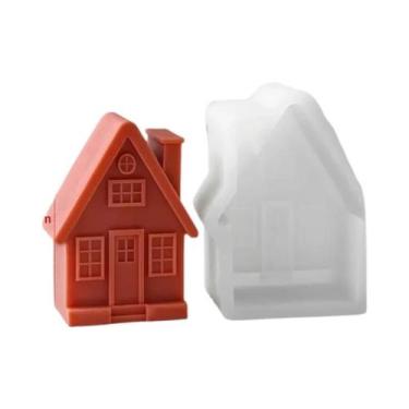 Imagem de Molde De Silicone Para Vela Em Forma De Casa De Natal 3D DIY Castelo V