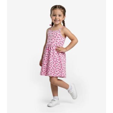 Imagem de Vestido Infantil Estampado de Alcinha Biju Kids Rosa, 8, Rosa
