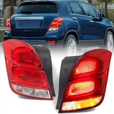 Imagem de VLINCAR Conjunto de luz traseira de LED compatível com Chevy Trax 2017 2018 2019 2020 2021 2022 lanterna traseira de freio externo lado esquerdo do motorista e lado direito do passageiro
