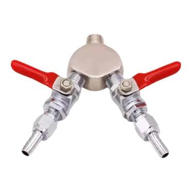 Imagem de Bothyi Divisor de CO2 de 2 vias para equipamentos de fabricação de cerveja caseira, acessório para fabricação de cerveja, regulador de CO2
