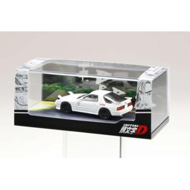 Imagem de HJ Mazda RX-7 FC3S Initial D RedSuns Diecast Model Car, 1:64 Scale, White, Open Headlights, with Driver Figure